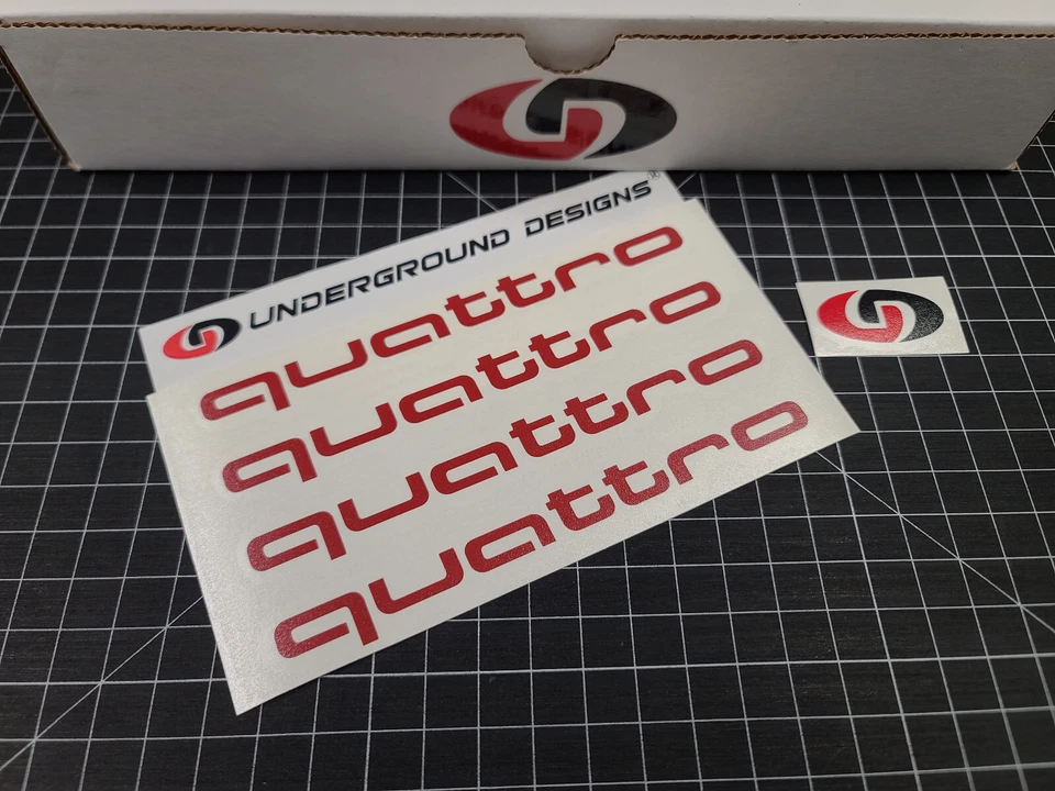 Calcomanías Quattro (4pk) acento de rueda 6" pegatinas para A4 A5 A6 A7 Q5 AWD moldura de rally Foto 2 de 2