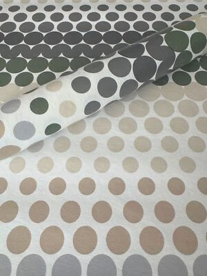 MAMBO DESIGN PVC Tischdecke PENNY Meterware Wachstuch eckig abwaschbar Punkte beige grau weiß