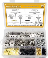 Picture Hanging Kit 500 PCS Sutemribor Heavy Duty Assorted Picture Hangers wi...