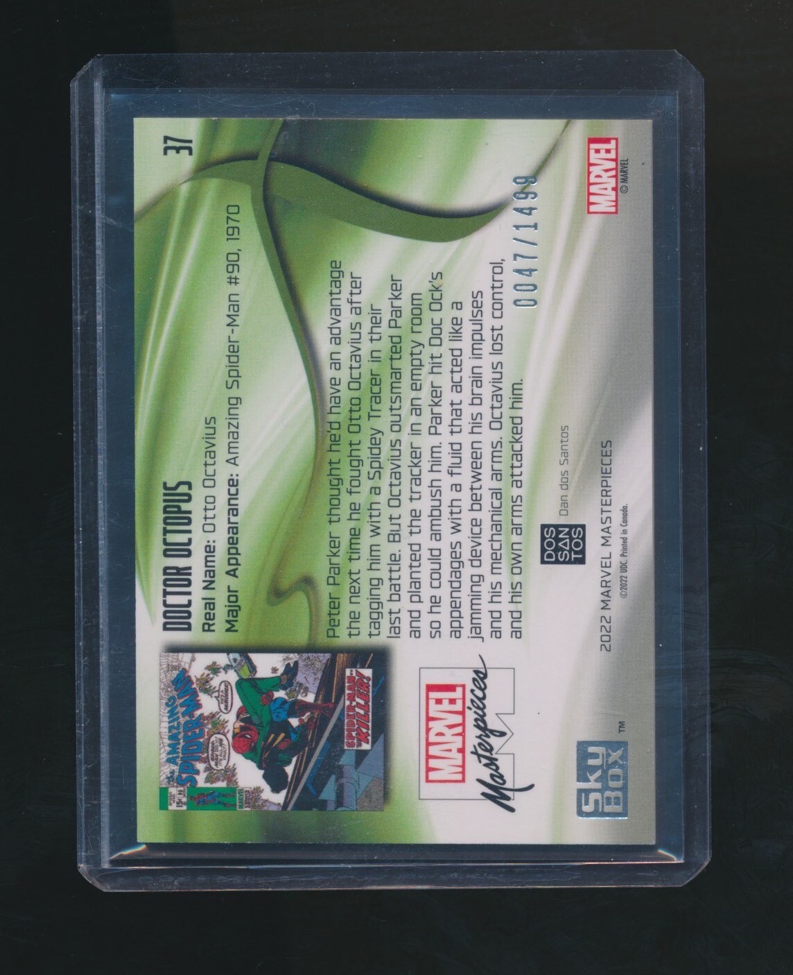 DOCTOR OCTOPUS 2022 UPPER DECK MARVEL MASTERPIECES 0047/1499 #37