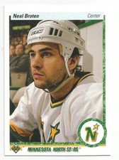 NEAL BROTEN 1990-91 UPPER DECK CARD NEAR MINT CONDITION
