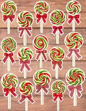 Holiday Lollipops Die Cut Vinyl Stickers Set Scrapbooking Laptop Waterbottle