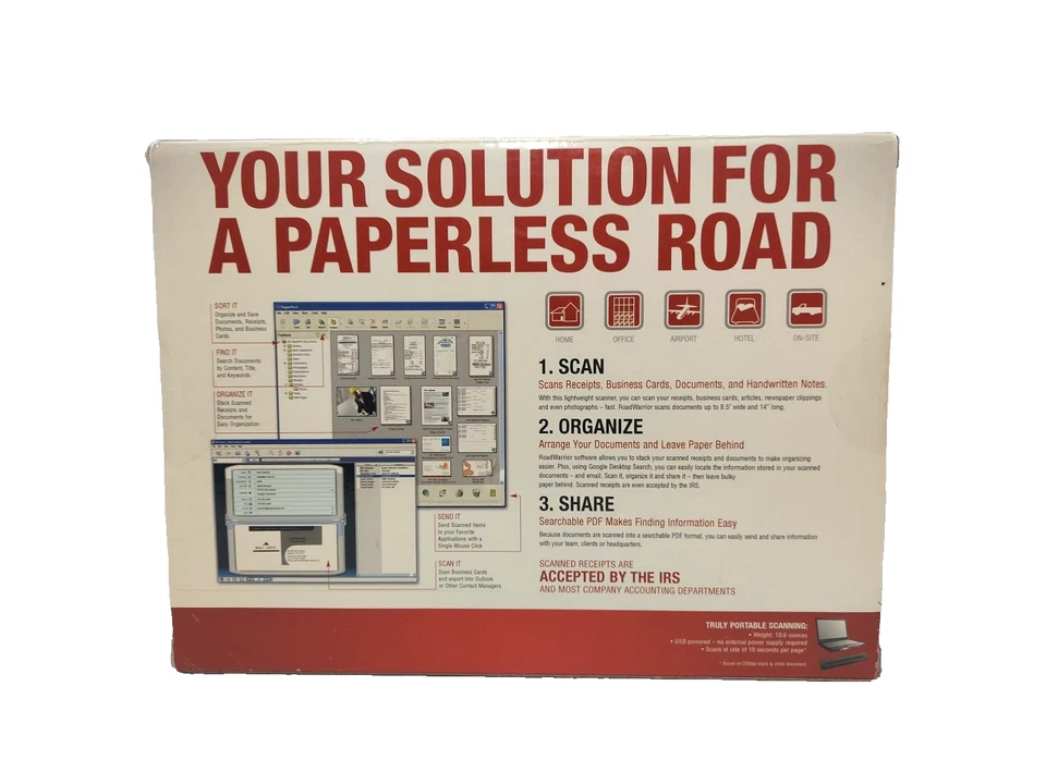 Visioneer RoadWarrior RW120-WU Professional Mobile Scanning Solution 600dpi USB - Image 3 of 4