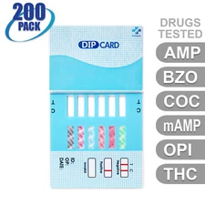 NEW Mintegrity Drug Test 6-Panel Dip Card Urine Home Kit 200-Pack #MI-WDOA-264