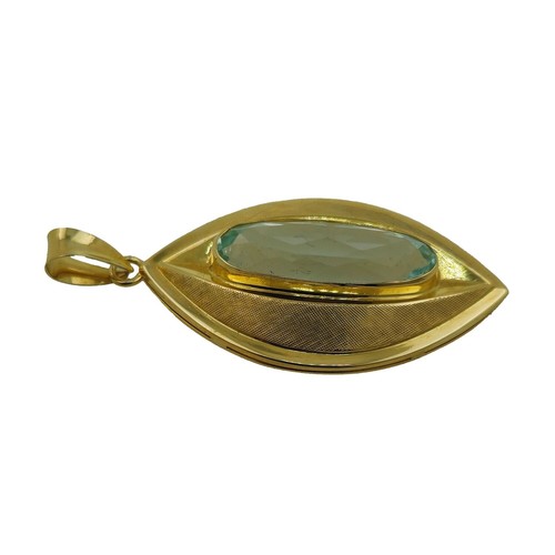 Colgante aguamarina oro 585 14 quilates oro amarillo piedra preciosa valor 1390,- - Imagen 5 de 7