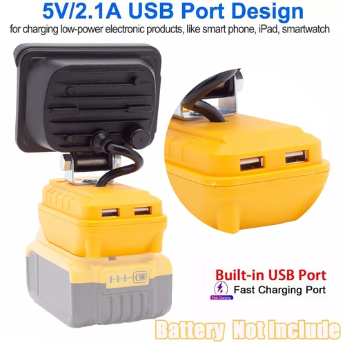LED Work Light For Dewalt 20V MAX 90W USB Flood Light Torch for Workshop Camping - Picture 5 of 12