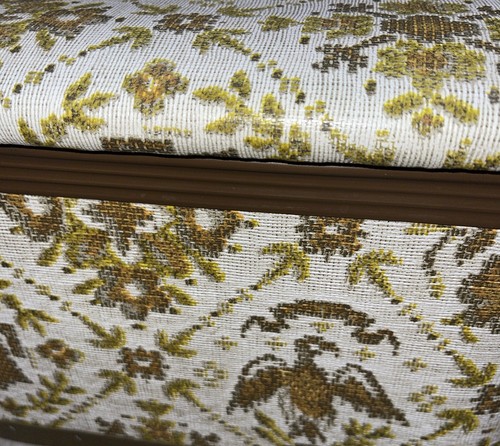 Vintage MCM Redmon Sewing box basket eagles Bells Tray Insert Gold Cream Crafts - Picture 12 of 24