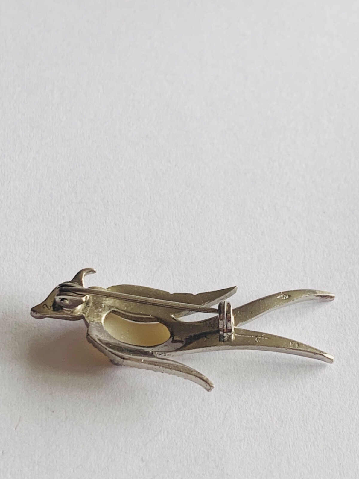 Vintage Solid Silver Bird Brooch Marcassites Broo… - image 6