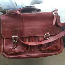 I Medici Cartella Scuola Italian Leather Briefcase, Messenger Bag Made in ITALY