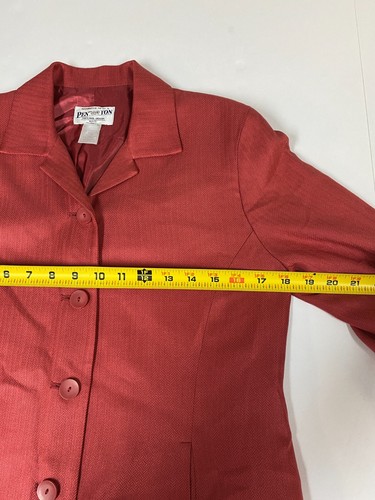 Pendleton Womens Jacket 4P petites Red formal casual one button Blazer - Picture 5 of 9