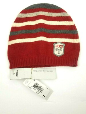 IKKS Toddler Unisex Burgundy Stripe Beanie