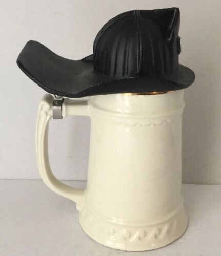 CERAMIC 1979 FIREMAN HAT LID (Cast) 2pc STEIN Union Fire Company 54, Buntingware - Picture 3 of 10