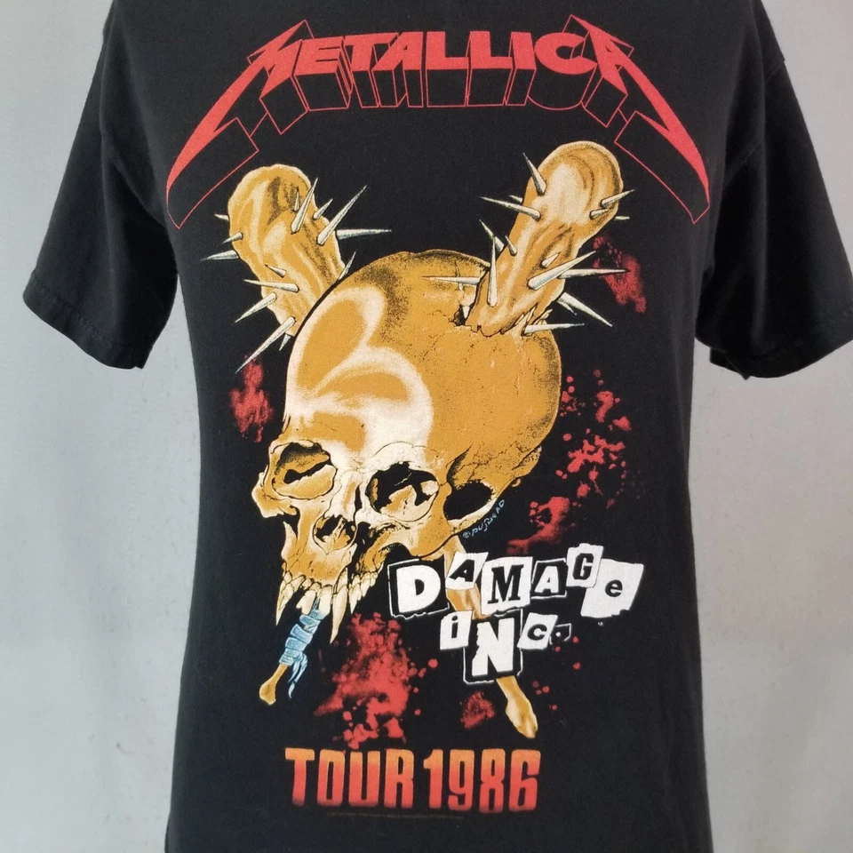 Metallica 1986 tour t-shirt men's small black short sleeve reissue official - Image 4 of 4