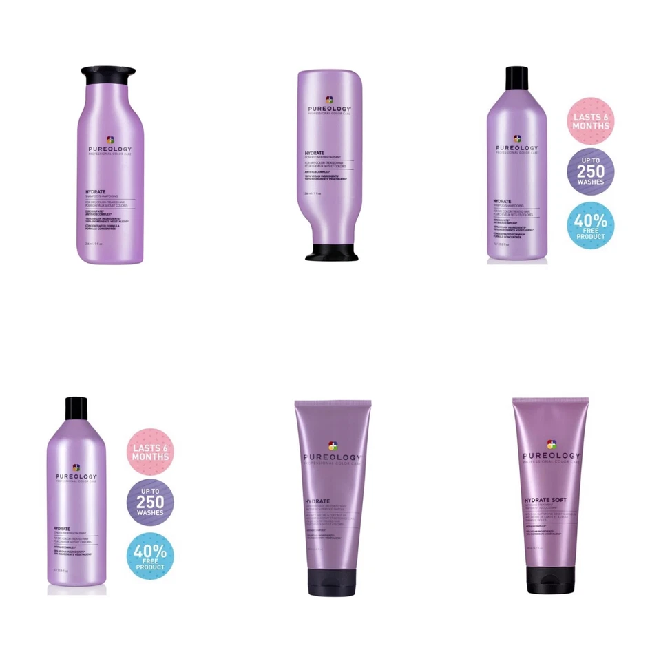 Pureology Proffessional Hydrate Shampoo, Conditioner and Treatment-266ml-1000ml
