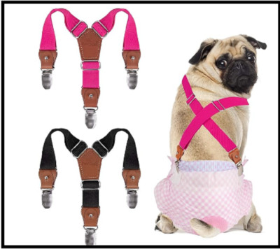 Pet Soft Dog Suspenders 2 Pieces Female Dog Diaper Suspenders for Dogs Diaper...
