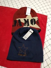 Jamont red /blue hang down lot of 2  beanie cap one size Fur lined Style: new