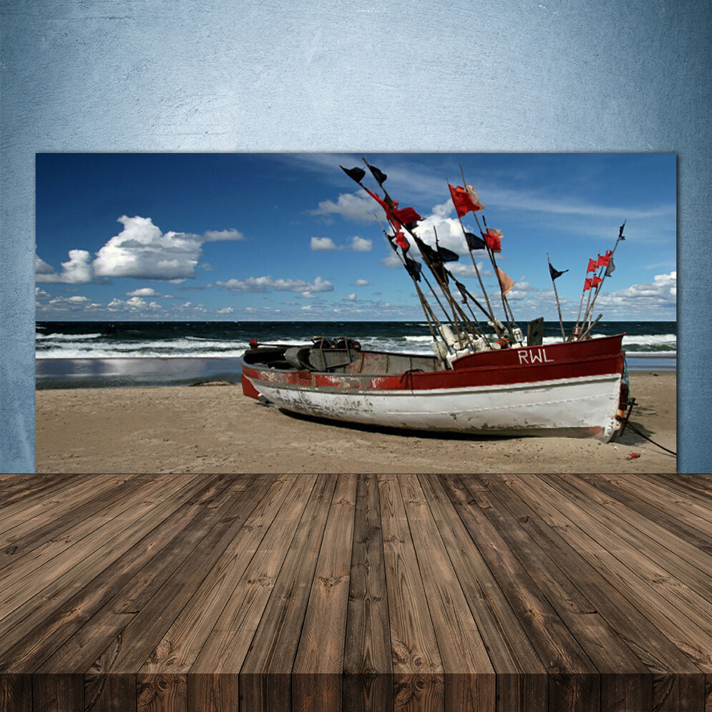 Fond de hotte en verre paysage de plage 140x70 pour cuisine moderne