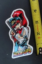 Hook-Ups Skateboards Cop Gun Police Sexy Anime Girl OG HU2 Skateboarding STICKER