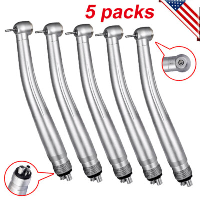 5 pcs Dental High Fast Speed Handpiece Turbine Push Button 4 Hole NSK Style