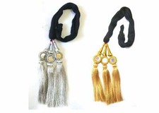 Paranda Parandi Choti Hair Extensions Braid Tassles - Silver and Golden
