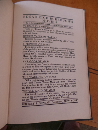 A Princess of Mars by Edgar Rice Burroughs HC Grossett & Dunlap w Schoonover art - Foto 8 di 8