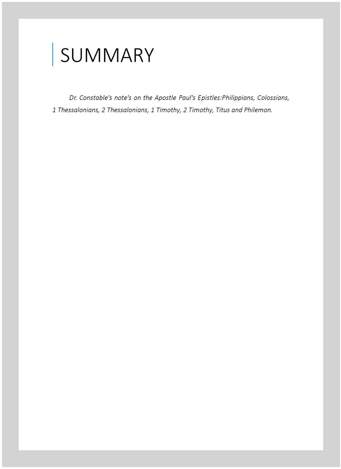 Constable Notes Thomas Constable's Notes on the Bible: Volume X by Thomas Constable ...