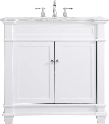 Elegant 36-Inch White Bathroom Vanity Set - Picture 3 of 3