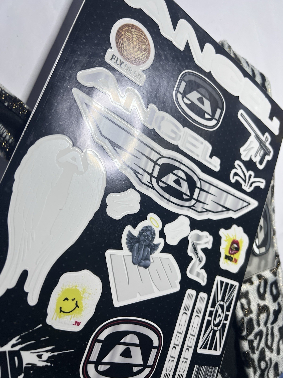 Angel Paintball Headband - Valhalla + Snow Leopard  Visor + Sticker Sheet Lot