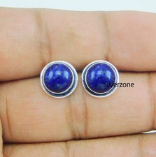 Lapis lazuli Gemstone 925 sterling silver handmade jewelry Stud Earrings