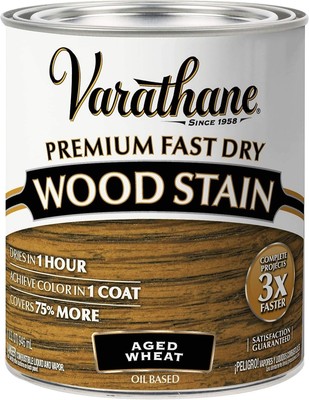 Varathane 333660 Premium Fast Dry Wood Stain, Quart, Aged Wheat 