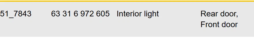 Luz domo interior BMW 520i 2011-2016 usada OEM 63316972605 Foto 2 de 4