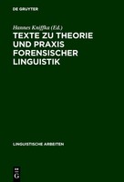 Texte Zu Theorie Und Praxis Forensischer Linguistik | Hannes Kniffka | Deutsch