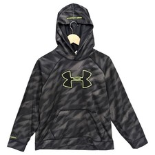 Under Armour Storm Hoodie Boys Black Grey Long Sleeve Pullover Size XL
