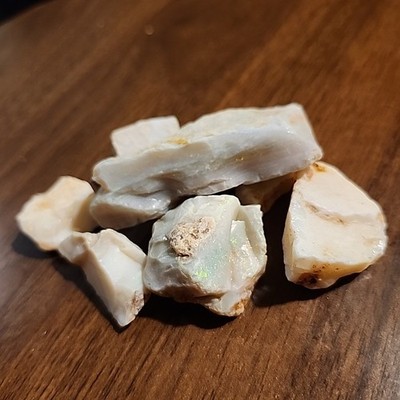 101g White Opal Rough Lot Natural Opal w/ Play of Color Lapidary Specimen