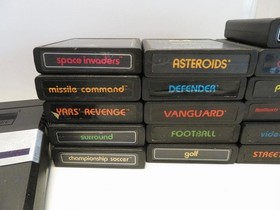 Atari 2600 Junior Jr Console System Bundle w/ 26 Games Tested & Works (b)