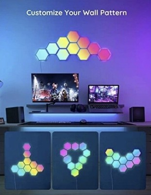 Govee Glide Hexa 10 x Light Panels, Smart Hexagon Lights, WiFi Wandleuchten