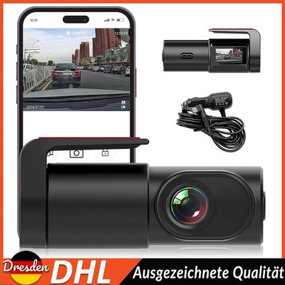 Kompakte 1080P Dashcam mit WLAN App 1 Zoll Display und Loop Aufnahme Auto