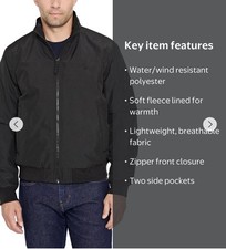 IZOD Men s Black Tech Racer Bomber Jacket, XL...