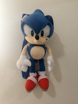 SONIC Sonic The Hedgehog Plush Backpack 18  Tall Pocket Bag