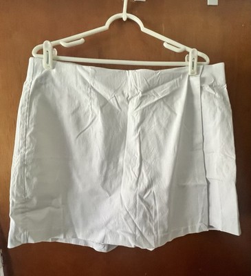 EST. 1946 Cato Women's Plus Size 16W Athletic Skort White Short Solid Pull On