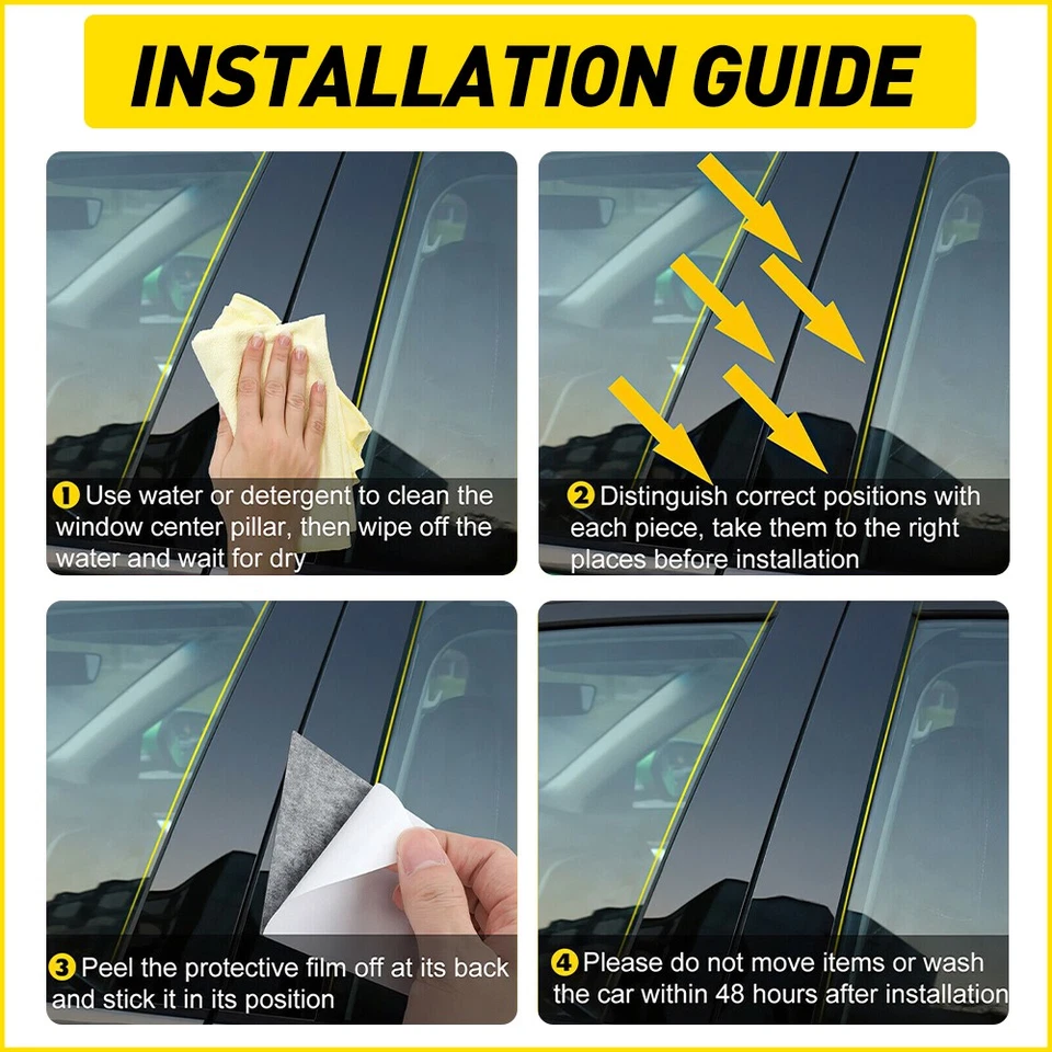 Adesivo para janela com acabamento de porta pilar com tampa cromada ajuste 2009-2018 Dodge Ram 1500 - Imagem 3 de 4