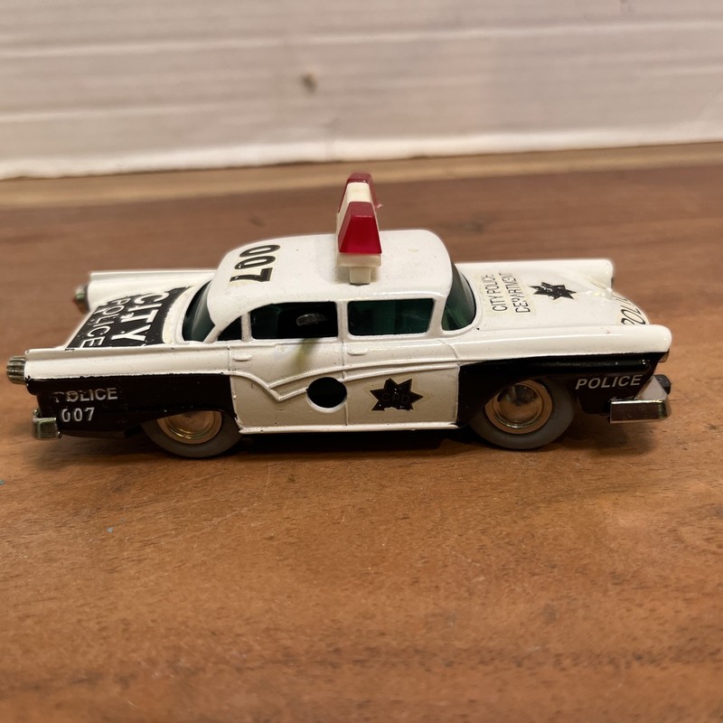 Vtg Schuco Micro Racer 1045 Die Cast Police Car Wind Up Western Germany No Key