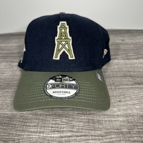 NEW ERA Houston Oilers A-FRAME Corduroy Hat 9Forty Snapback Cap Throwback - Picture 2 of 6