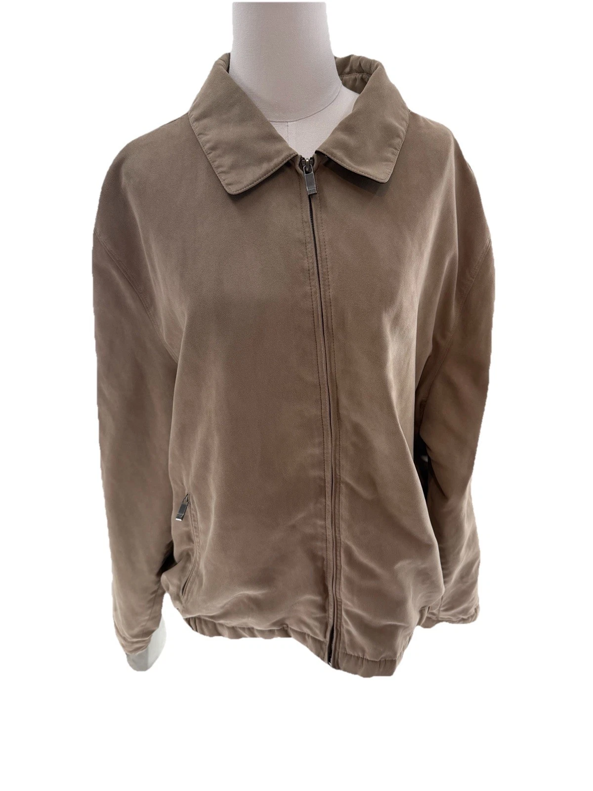 Weatherproof Faux Suede Jacket XXL Unisex? Beige Soft Timeless Classic Preppy