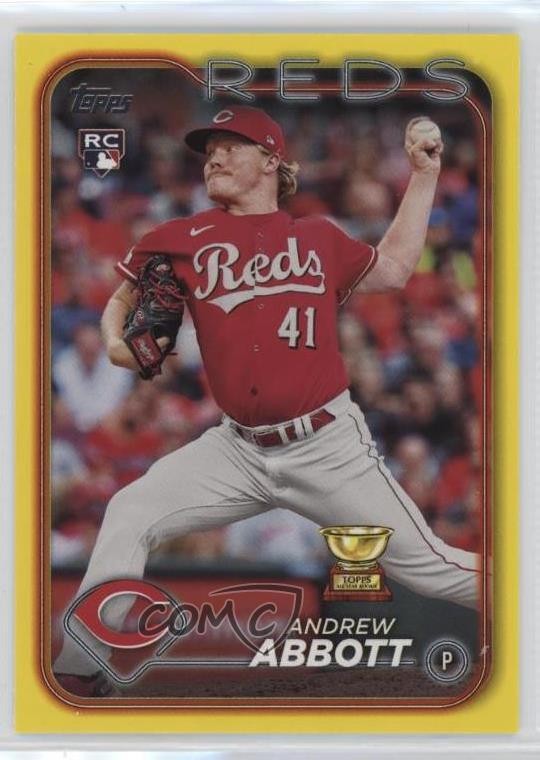 2024 Topps Series 1 Yellow Andrew Abbott #214 Rookie RC