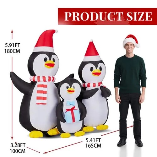 Penguin Family Inflatable Yard Decoration
