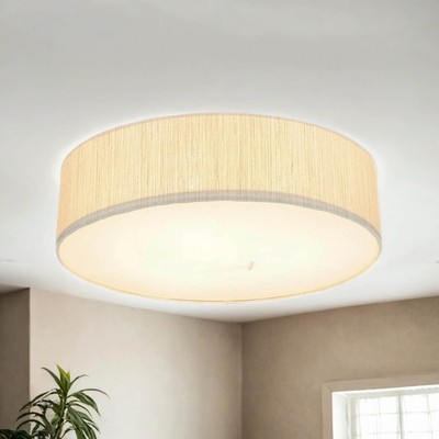 Weiße Deckenleuchte Papier 3-flmg rund Modern gemütlich Wohnzimmer Lampe SELINA