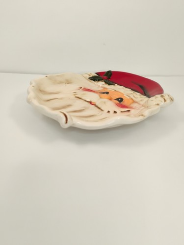 Tii Collection Santa Plate Santa's Cookies Dish 3D Ceramic 8.25” x 7. 75" - Picture 5 of 19