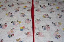 Vtg 80s Disney Babies Receiving Blankets lot of 2 Mickey Donald Minnie Daisy