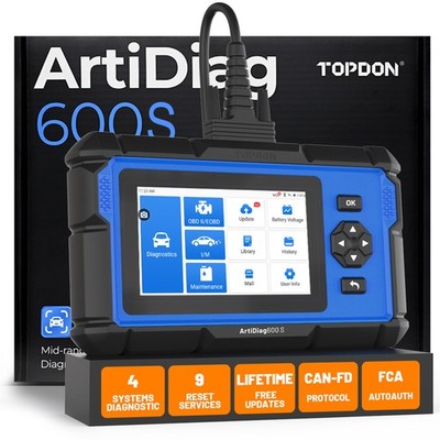 2025NEW TOPDON AD600S OBD2 Scan Tool Auto Diagnostic Tool Car Code ReaderSRS ABS